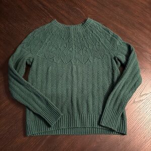 Talbots Green Cable Knit Sweater XS